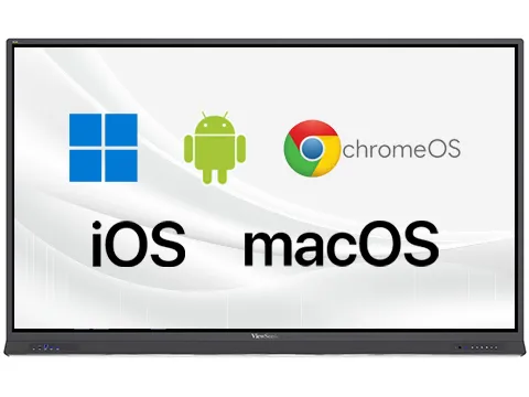 logos for windows, android, chrome, ios, and macos