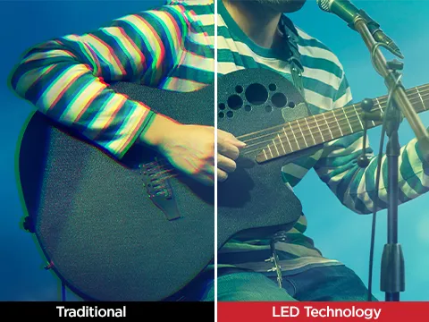 a comparison diagram between traditional and led technology