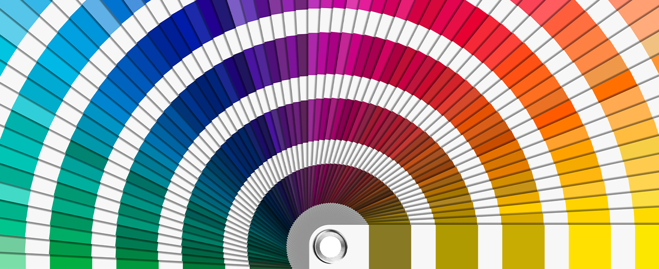 a pantone color book fanned out