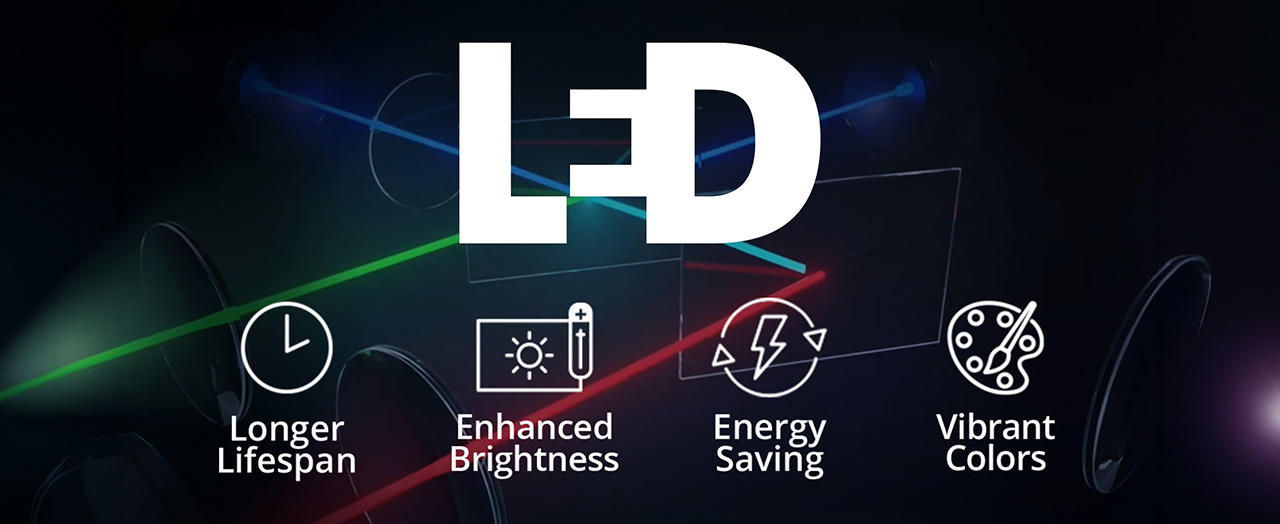 led technology means longer lifespan, enhanced brightness, energy saving, and vibrant colors
